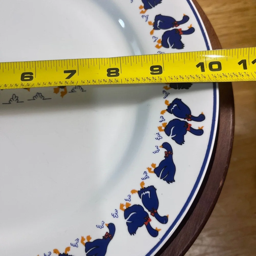 Vtg Royal China Blue Geese Dinner Plate 10 Inch Country Farmhouse White Ceramic